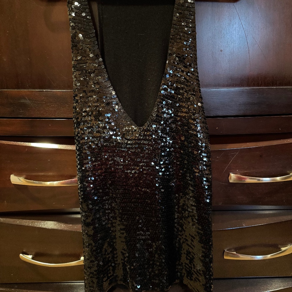 Black sequin top